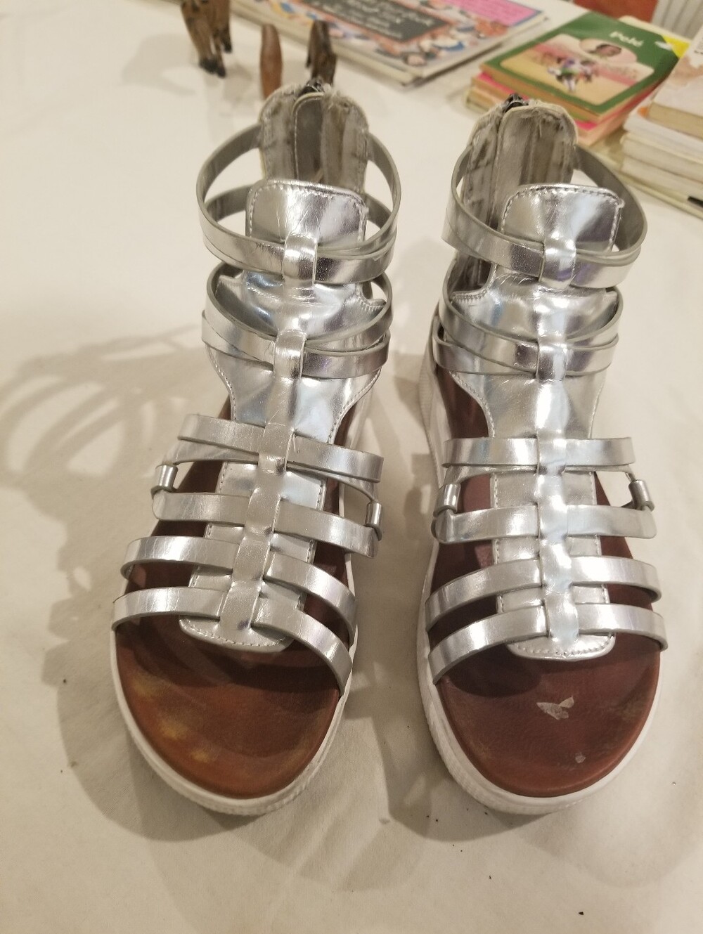 Silver Gladiator Sandals